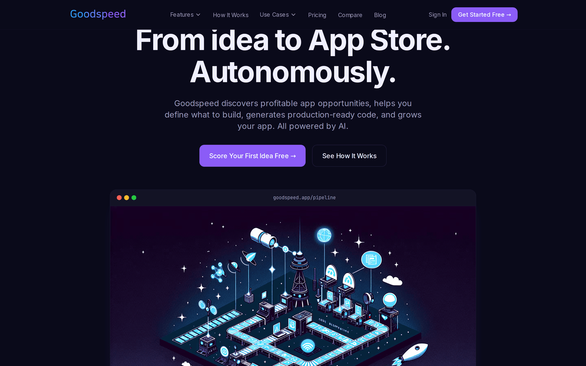 Goodspeed marketing homepage