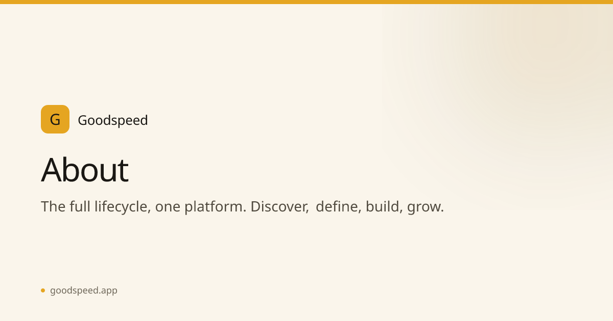 About Goodspeed — The Full-Lifecycle AI App Builder | Goodspeed