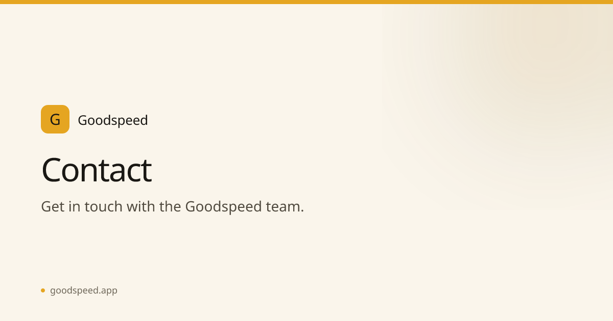 Contact Goodspeed | Get in Touch